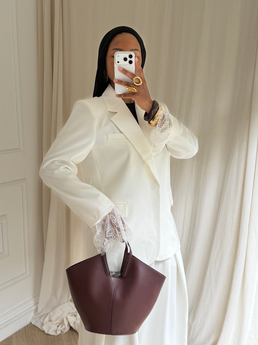 BLAZER DENTELLE BLANC