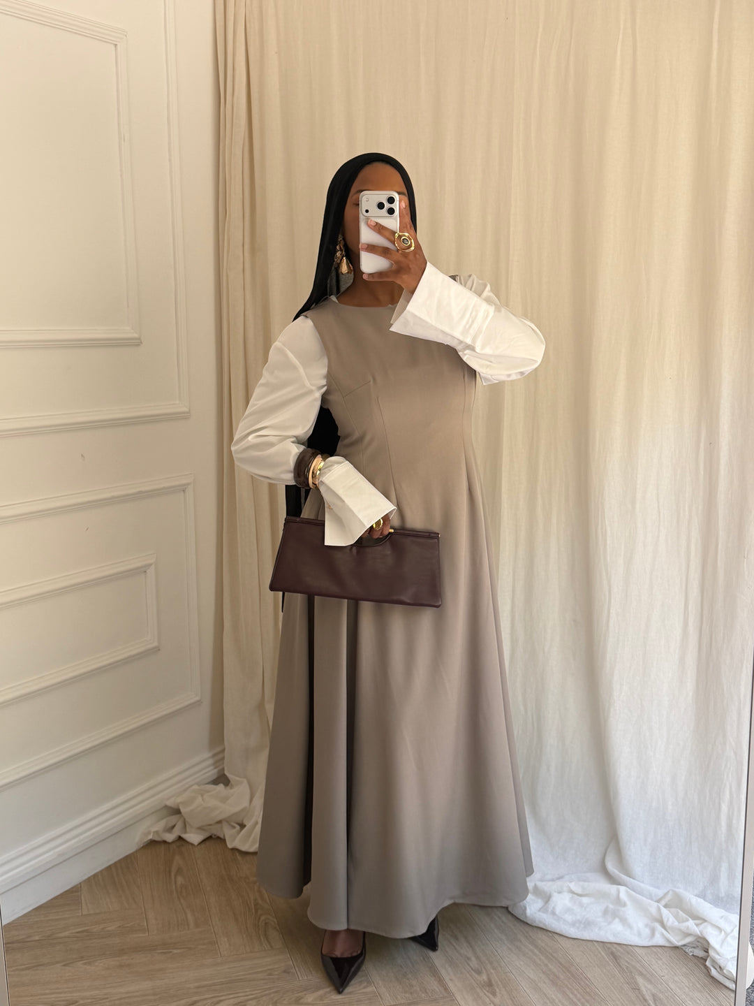 ROBE TAILLEUR TAUPE