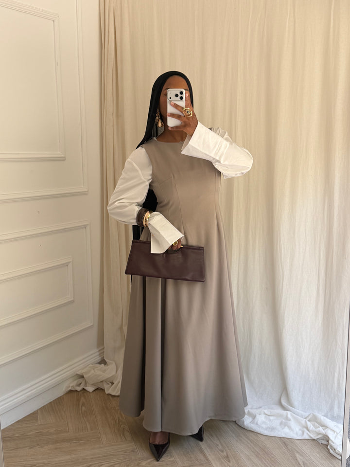 ROBE TAILLEUR TAUPE
