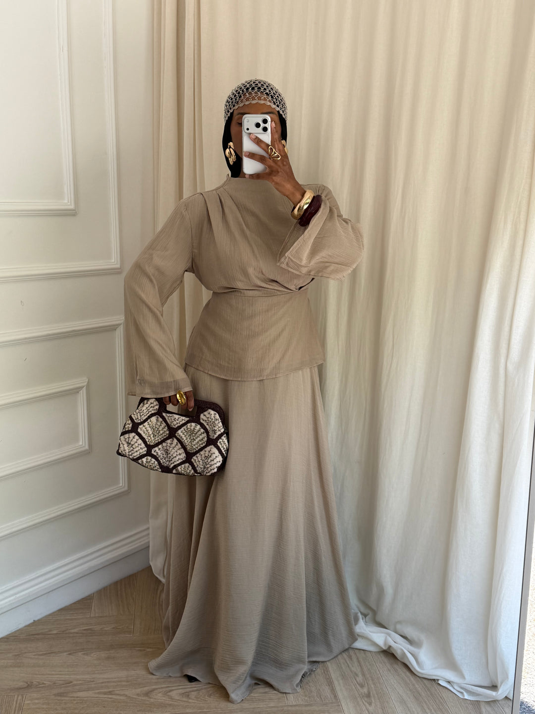 ENSEMBLE JUPE GLORIA TAUPE