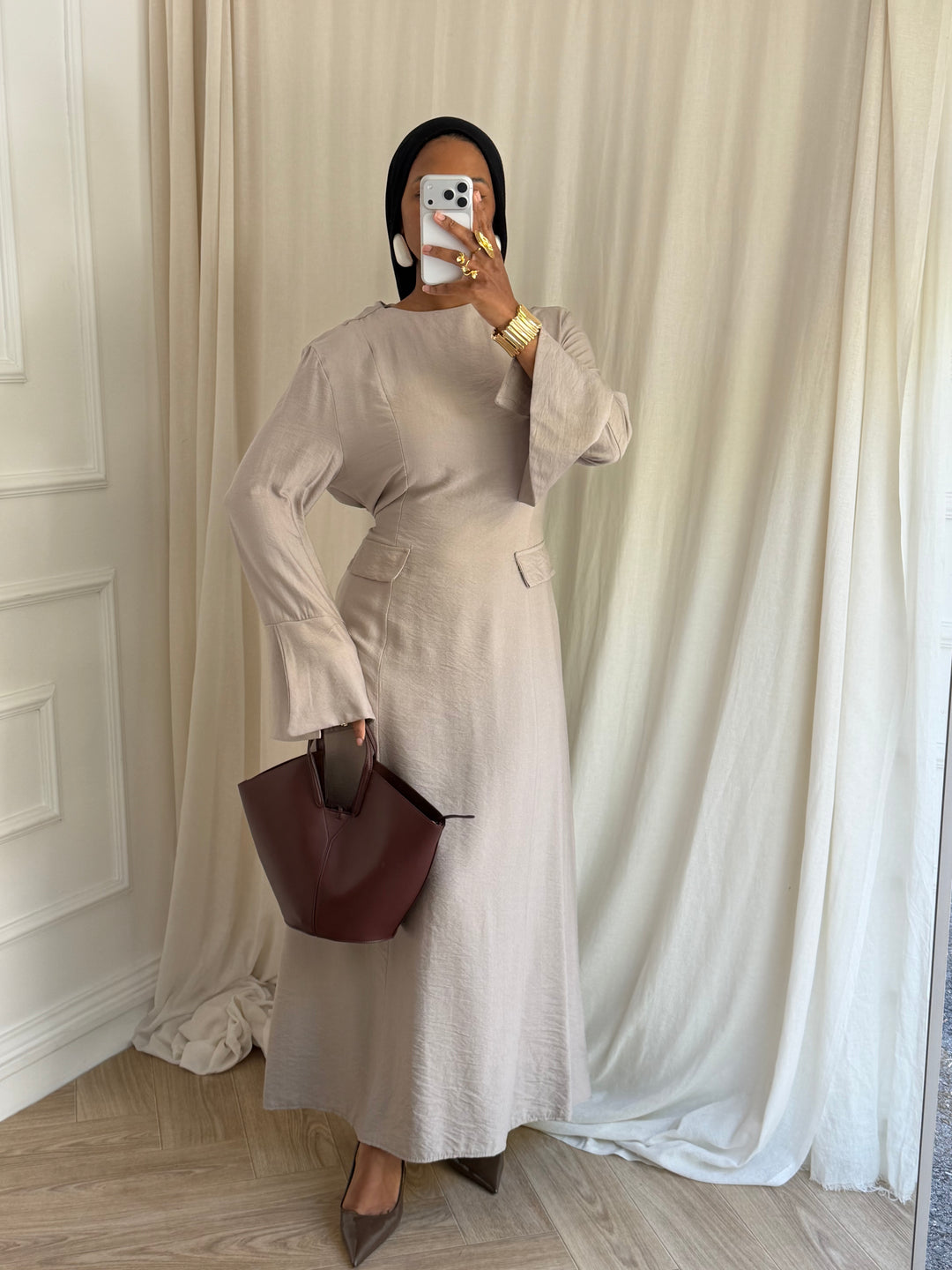 ROBE BELLA PRINTEMPS TAUPE