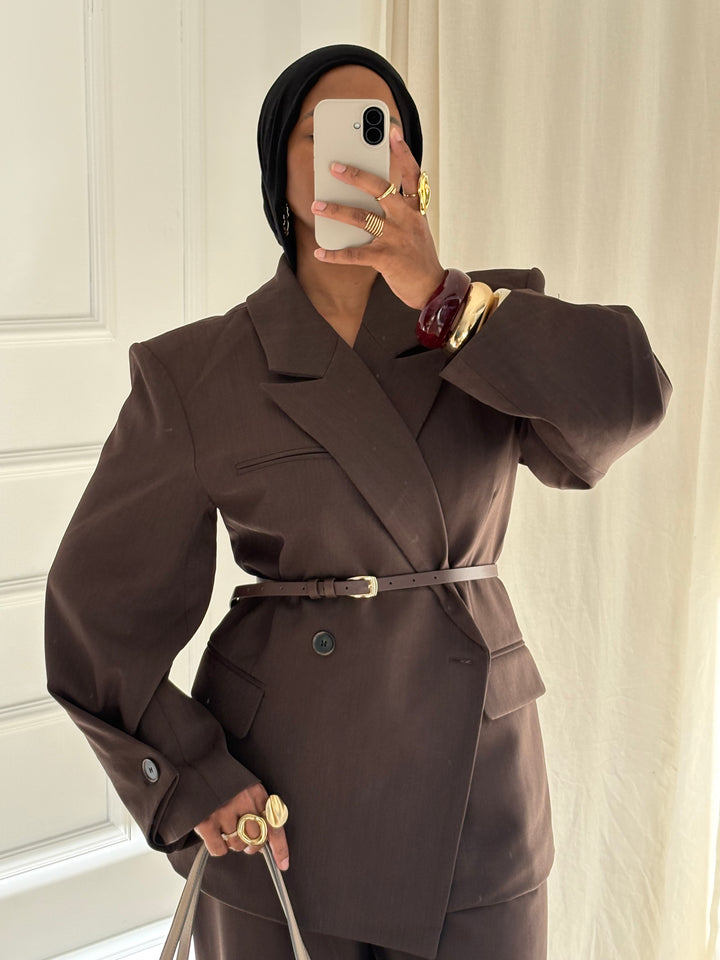 BLAZER ESSENTIAL PREMIUM MARRON FONCÉ