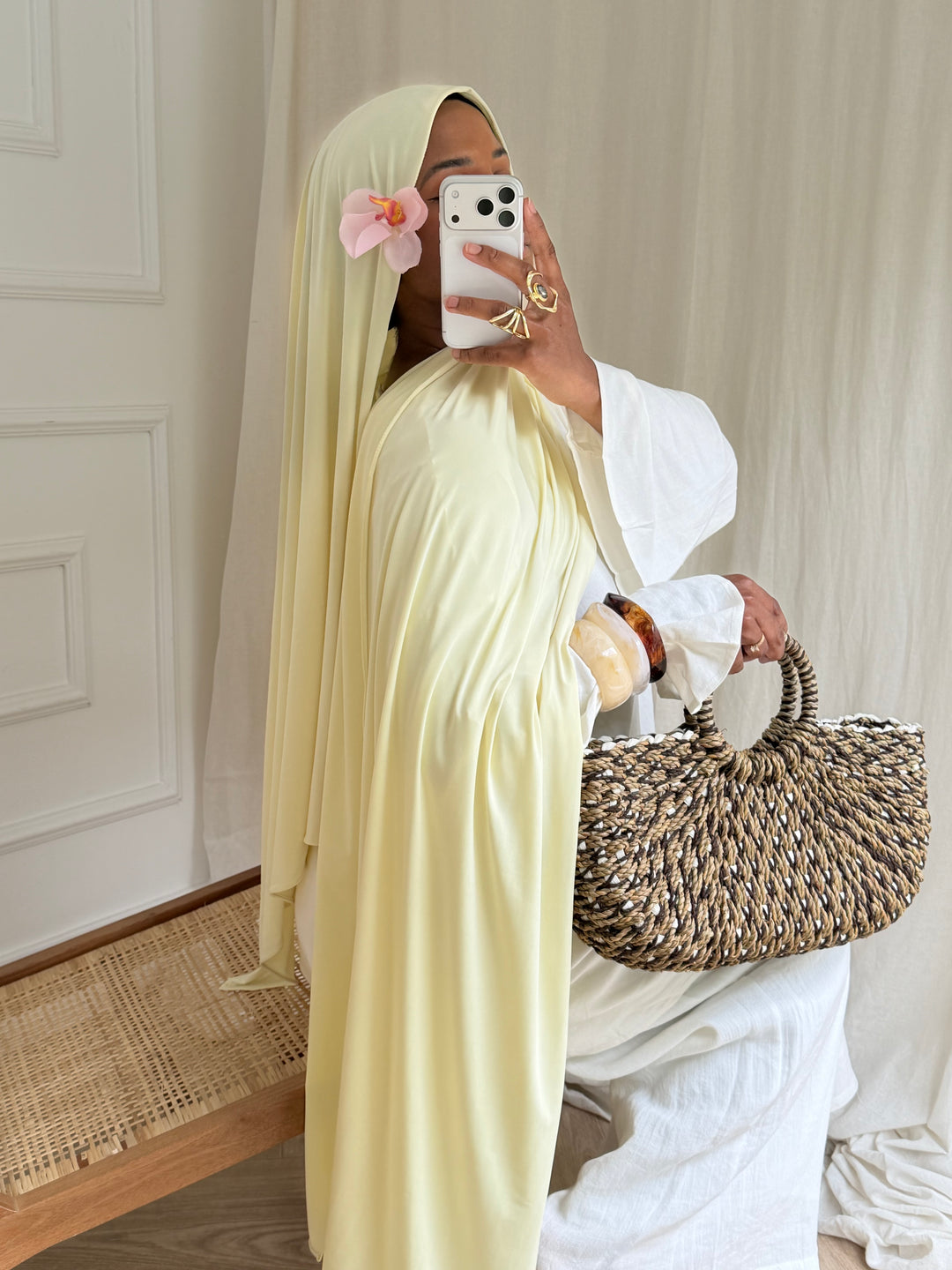 MAXI HIJAB JERSEY LIQUID JAUNE