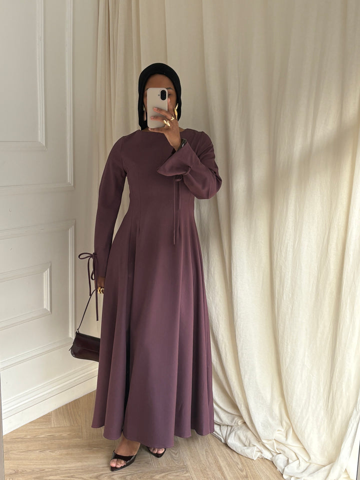 ROBE ÉLÉGANCIA AUBERGINE